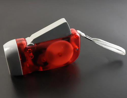 2-LED Hand Press Torch – Battery-Free Hand Crank Flashlight