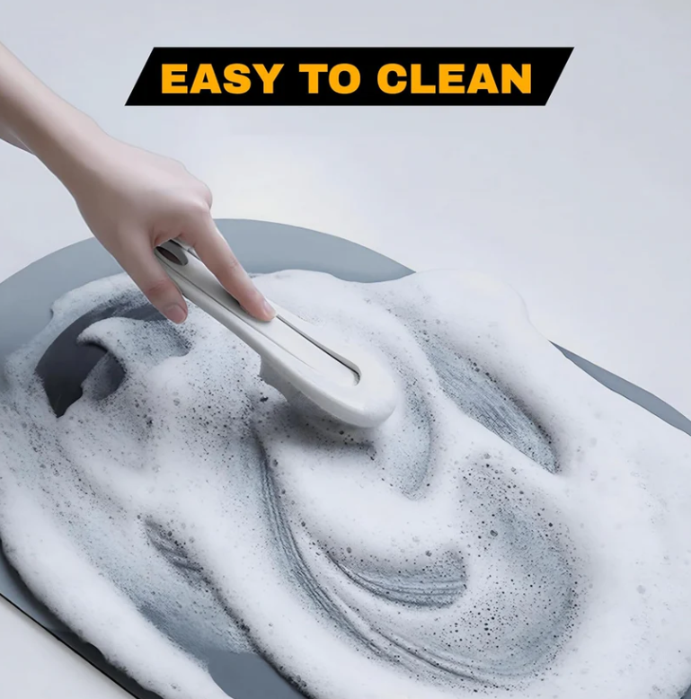 Oval B Grade Bathroom Mat – Waterproof Quick-Dry Floor Mat Blue