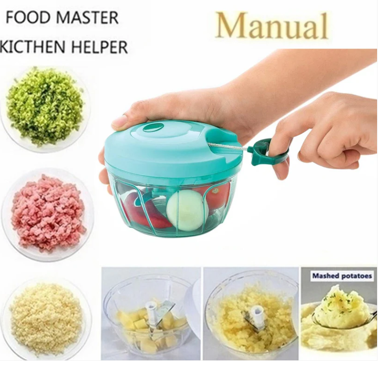 Manual Food Chopper, Compact & Powerful Hand Held Vegetable Chopper / Blender