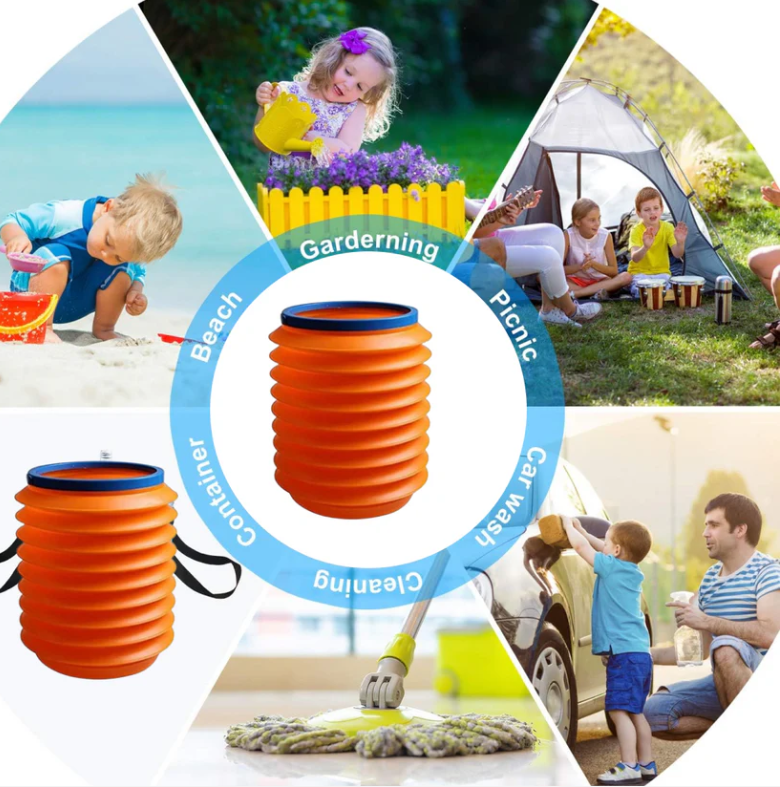 Foldable Storage Bucket – Water Container & Dustbin for Home, Car, Kitchen