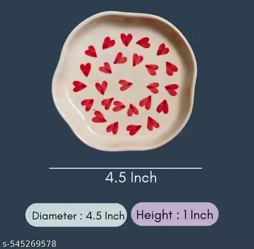 Ceramic Heart Mug and Dessert Plate Set