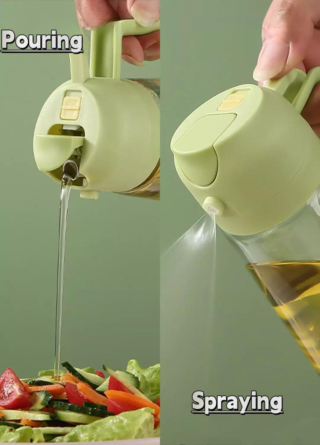 2-in-1 Glass Oil Sprayer and Dispenser Bottle