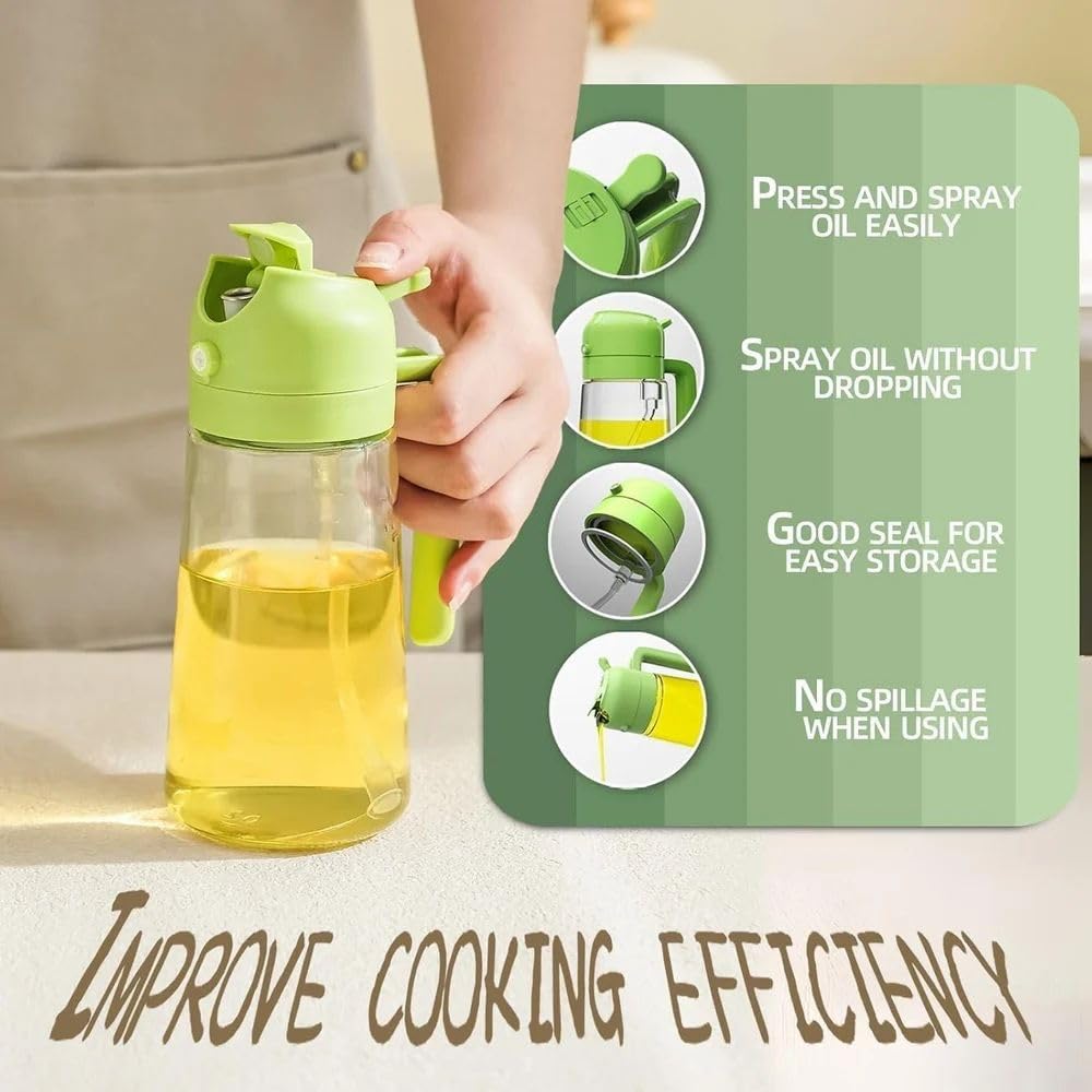 2-in-1 Glass Oil Sprayer and Dispenser Bottle