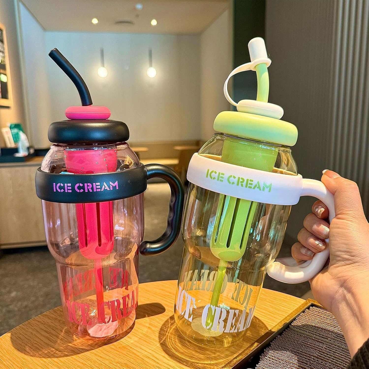 Aesthetic Ice cream gym water bottle